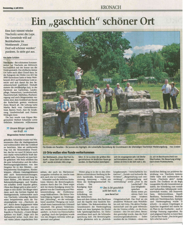 Bezirksentscheid Oberfranken Presse Tüschnitz