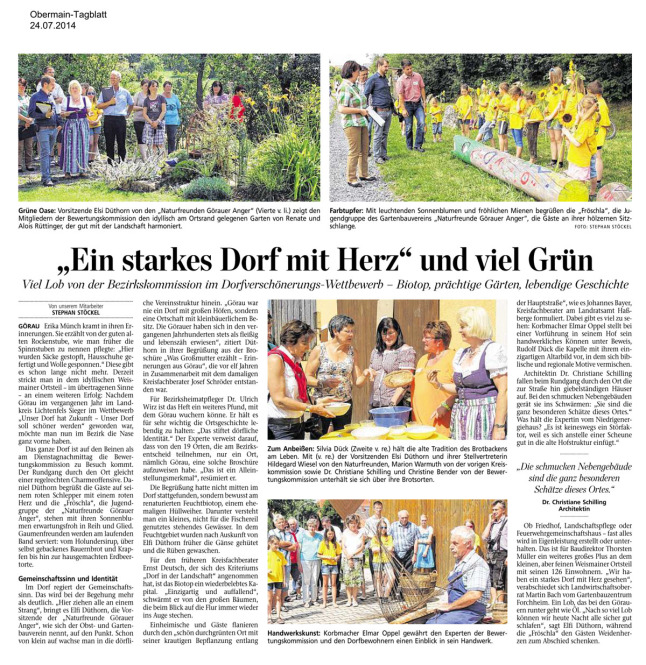 Bezirksentscheid Oberfranken Presse Görau