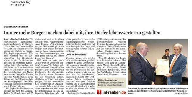Abschlussveranstaltung Bezirksentscheid Oberfranken Presse 1