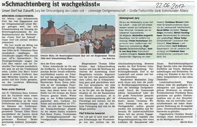 Presseartikel Bezirksentscheid Unterfranken Schmachtenberg