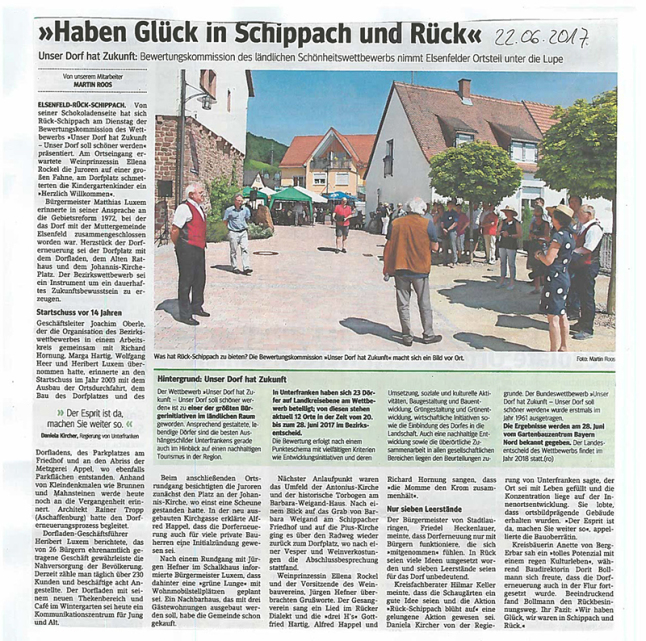 Presseartikel Bezirksentscheid Unterfranken Rück-Schippach